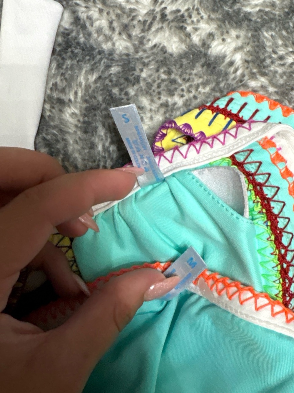 Women’s Turquoise Crochet-Trim Bikini Top - Unbranded